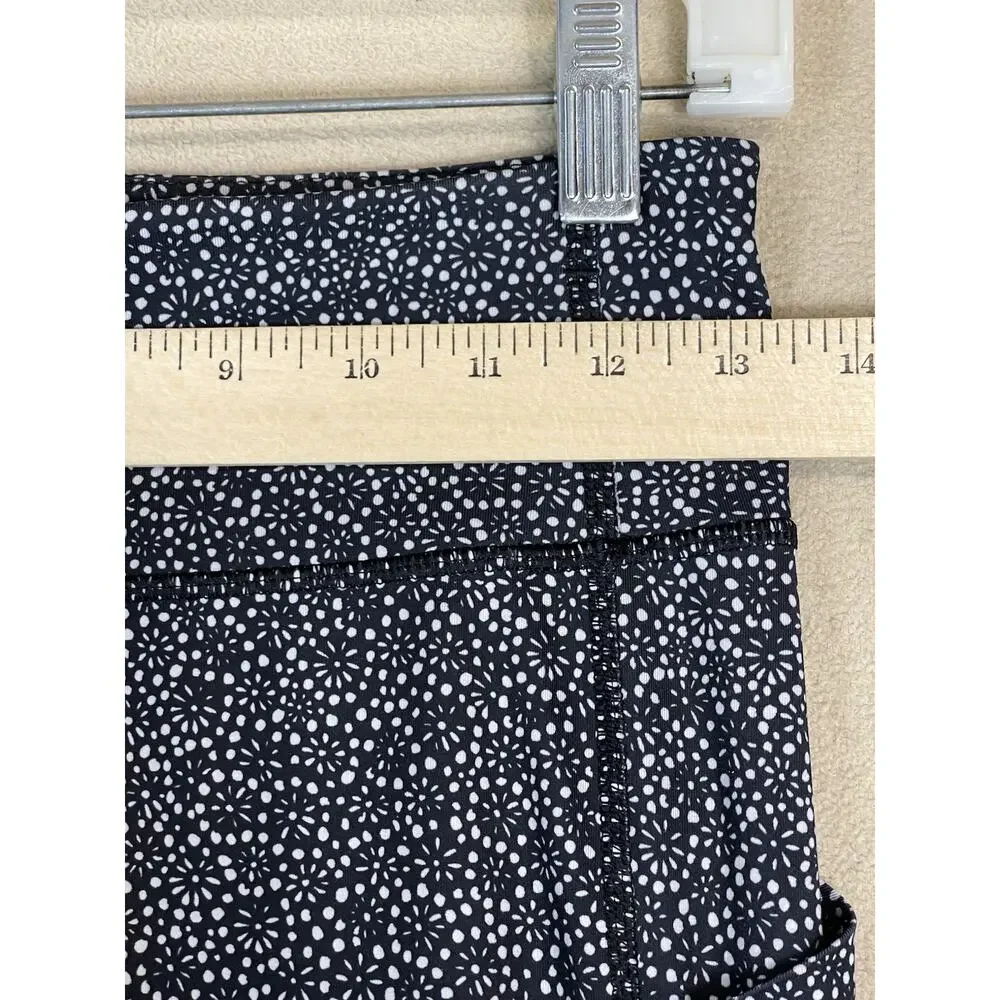 Lululemon Pants Womens 4 Black Floral Crop Stretch Skinny Athletic Fit‎ Leggings